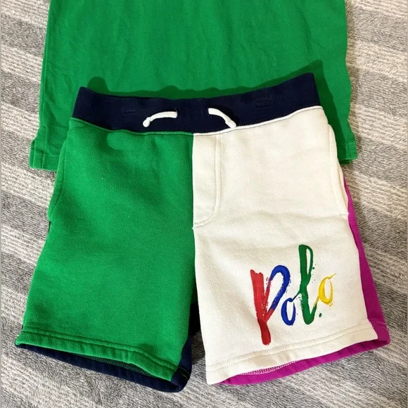 Polo by Ralph Lauren Big Pony Color-Blocked Polo Shirt And Shorts Set Boys Sz. 6 - Picture 5 of 8